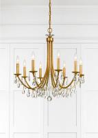 Eight Light Chandelier by Crystorama - Bridgehampton Collection, Antique Gold Finish - 8828-GA-CL-MWP
