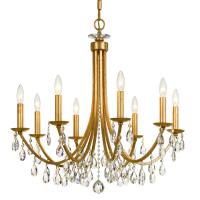 Eight Light Chandelier by Crystorama - Bridgehampton Collection, Antique Gold Finish - 8828-GA-CL-S