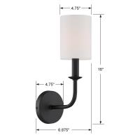 One Light Wall Sconce by Crystorama - Bailey Collection, Matte Black Finish - BAI-A2101-MK