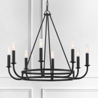 Eight Light Chandelier by Crystorama - Bailey Collection, Matte Black Finish - BAI-A2108-MK