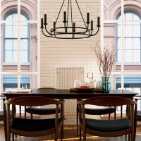 Eight Light Chandelier by Crystorama - Bailey Collection, Matte Black Finish - BAI-A2108-MK