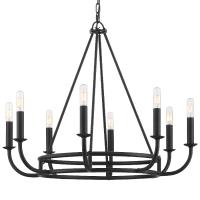 Eight Light Chandelier by Crystorama - Bailey Collection, Matte Black Finish - BAI-A2108-MK