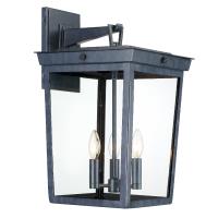 Three Light Outdoor Wall Sconce by Crystorama - Belmont Collection, Graphite Finish - BEL-A8063-GE
