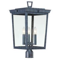 Three Light Outdoor Post Mount by Crystorama - Belmont Collection, Graphite Finish - BEL-A8069-GE
