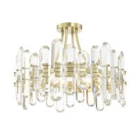 Four Light Semi Flush Mount by Crystorama - Bolton Collection, Aged Brass Finish - BOL-8884-AG