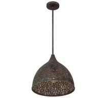 One Light Pendant by Crystorama - Jasmine Collection, Forged Bronze Finish - JAS-A5010-FB