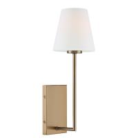 One Light Wall Sconce by Crystorama - Lena Collection, Vibrant Gold Finish - LEN-250-OP-VG