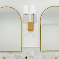 Two Light Wall Sconce by Crystorama - Lena Collection, Vibrant Gold Finish - LEN-252-VG