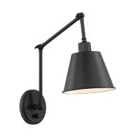 One Light Wall Sconce by Crystorama - Mitchell Collection, Matte Black Finish - MIT-A8021-MK