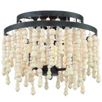 Three Light Semi Flush Mount by Crystorama - Poppy Collection, Forged Bronze Finish - POP-A5073-FB