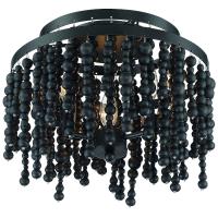 Three Light Semi Flush Mount by Crystorama - Poppy Collection, Matte Black Finish - POP-A5073-MK