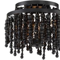 Three Light Semi Flush Mount by Crystorama - Poppy Collection, Matte Black Finish - POP-A5073-MK