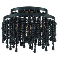 Three Light Semi Flush Mount by Crystorama - Poppy Collection, Matte Black Finish - POP-A5073-MK