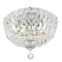 Three Light Flush Mount by Crystorama - Roslyn Collection, Polished Chrome Finish - ROS-A1003-CH-CL-MWP