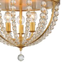 Three Light Flush Mount by Crystorama - Roxy Collection, Antique Gold Finish - ROX-A9000-GA