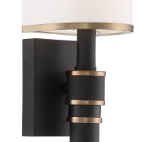 One Light Wall Sconce by Crystorama - Sloane Collection, Vibrant Gold + Black Forged Finish - SLO-A3601-VG-BF