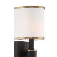 One Light Wall Sconce by Crystorama - Sloane Collection, Vibrant Gold + Black Forged Finish - SLO-A3601-VG-BF