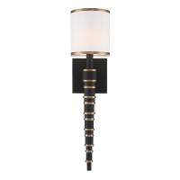 One Light Wall Sconce by Crystorama - Sloane Collection, Vibrant Gold + Black Forged Finish - SLO-A3601-VG-BF