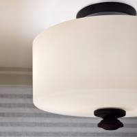 Two Light Semi Flush Mount by Crystorama - Travis Collection, Black Forged Finish - TRA-A3302-BF