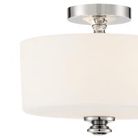 Two Light Semi Flush Mount by Crystorama - Travis Collection, Polished Nickel Finish - TRA-A3302-PN
