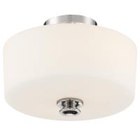 Two Light Semi Flush Mount by Crystorama - Travis Collection, Polished Nickel Finish - TRA-A3302-PN