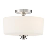 Two Light Semi Flush Mount by Crystorama - Travis Collection, Polished Nickel Finish - TRA-A3302-PN