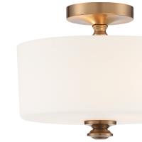 Two Light Semi Flush Mount by Crystorama - Travis Collection, Vibrant Gold Finish - TRA-A3302-VG