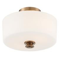 Two Light Semi Flush Mount by Crystorama - Travis Collection, Vibrant Gold Finish - TRA-A3302-VG