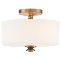 Two Light Semi Flush Mount by Crystorama - Travis Collection, Vibrant Gold Finish - TRA-A3302-VG
