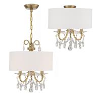 Three Light Chandelier by Crystorama - Othello Collection, Vibrant Gold Finish - 6623-VG-CL-MWP