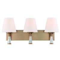 Three Light Bathroom Vanity by Crystorama - Ramsey Collection, Vibrant Gold Finish - RAM-A3403-VG