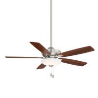 52"Ceiling Fan by Minka Aire - Minute Collection, Brushed Nickel With Dark Walnut Blades Finish - F553L-BN/DW
