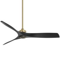 60"Ceiling Fan by Minka Aire - Aviation Collection, Soft Brass With Coal Blades Finish - F853-SBR/CL