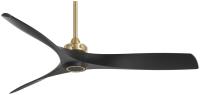 60"Ceiling Fan by Minka Aire - Aviation Collection, Soft Brass With Coal Blades Finish - F853-SBR/CL