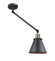 One Light Swing Arm by Innovations - Franklin Restoration Collection, Black Antique Brass Finish - 237-BAB-M13-BK
