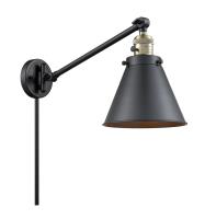 One Light Swing Arm by Innovations - Franklin Restoration Collection, Black Antique Brass Finish - 237-BAB-M13-BK