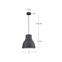 One Light Pendant by Kuzco Lighting - Cradle Collection, Black Finish - 494213-BK