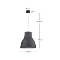 One Light Pendant by Kuzco Lighting - Cradle Collection, Black Finish - 494216-BK