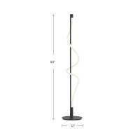 LED Floor Lamp by Kuzco Lighting - Cursive Collection, Black Finish - FL95360-BK