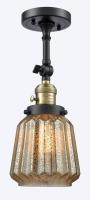 One Light Wall Sconce by Innovations - Franklin Restoration Collection, Black Antique Brass Finish - 203SW-BAB-G146