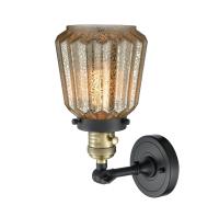 One Light Wall Sconce by Innovations - Franklin Restoration Collection, Black Antique Brass Finish - 203SW-BAB-G146