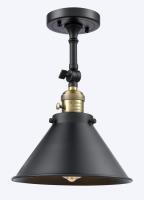 One Light Wall Sconce by Innovations - Franklin Restoration Collection, Black Antique Brass Finish - 203SW-BAB-M10-BK