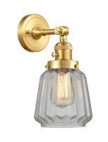 One Light Wall Sconce by Innovations - Franklin Restoration Collection, Satin Gold Finish - 203SW-SG-G142