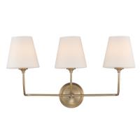 Three Light Bathroom Vanity by Crystorama - Sylvan Collection, Vibrant Gold Finish - 2443-OP-VG