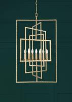 Seven Light Chandelier by Crystorama - Capri Collection, Antique Gold Finish - 339-GA