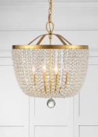 Four Light Chandelier by Crystorama - Rylee Collection, Antique Gold Finish - 604-GA