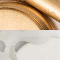 Three Light Chandelier by Crystorama - Alston Collection, Matte White + Antique Gold Finish - 8687-MT-GA