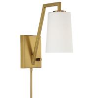 One Light Wall Sconce by Crystorama - Avon Collection, Aged Brass Finish - AVO-B4201-AG