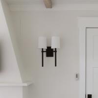 Two Light Wall Sconce by Crystorama - Bromley Collection, Black Forged Finish - BRO-452-BF