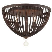 Three Light Flush Mount by Crystorama - Duval Collection, Forged Bronze Finish - DUV-620-FB